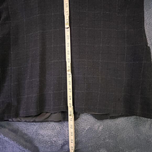 Giorgio Armani Le Collezioni Wool Windowpane Blazer Brown 40R Italy Vintage - Picture 11 of 16